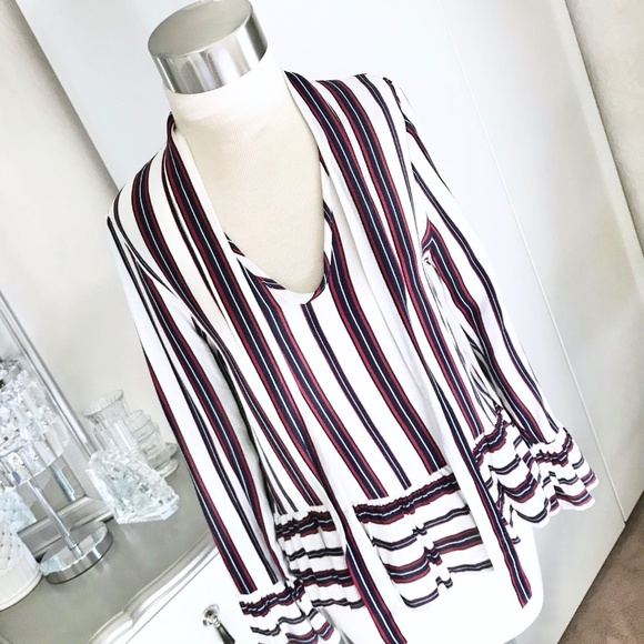 Boho Striped Top Blouse XS - Picture 6 of 6